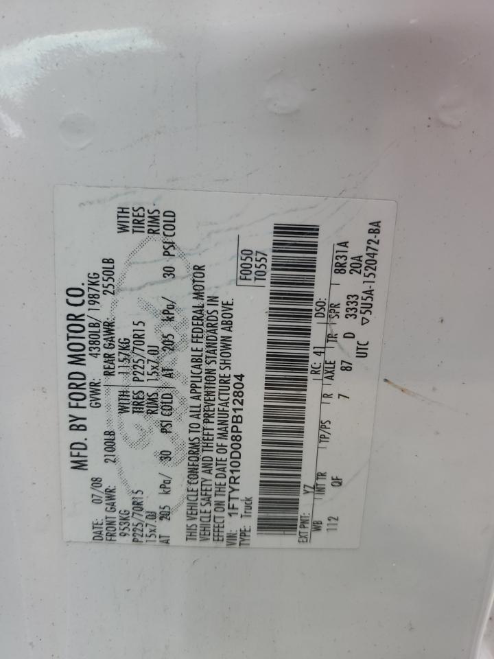 1FTYR10D08PB12804 2008 Ford Ranger