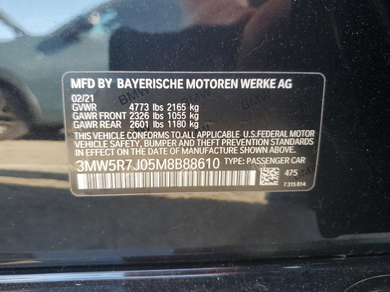 3MW5R7J05M8B88610 2021 BMW 330Xi