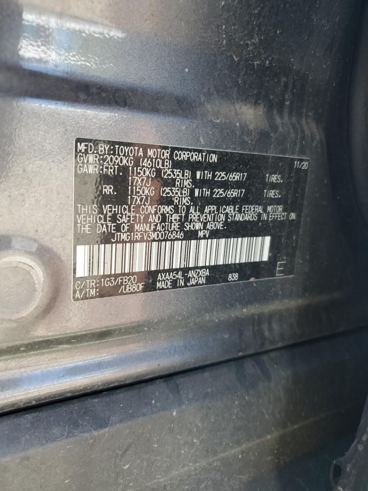 JTMG1RFV3MD076846 2021 Toyota Rav4 Le