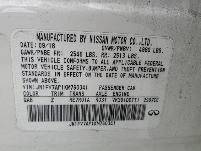 2019 Infiniti Q50 Red Sport 400 VIN: JN1FV7AP1KM760341 Lot: 60127824