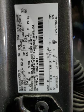 2016 Ford F150 Supercrew VIN: 1FTEW1EF1GKF62463 Lot: 57749734