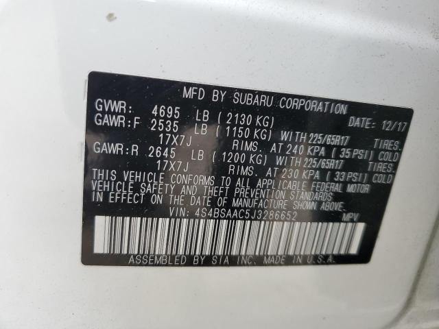 2018 Subaru Outback 2.5I VIN: 4S4BSAAC5J3286652 Lot: 57414204