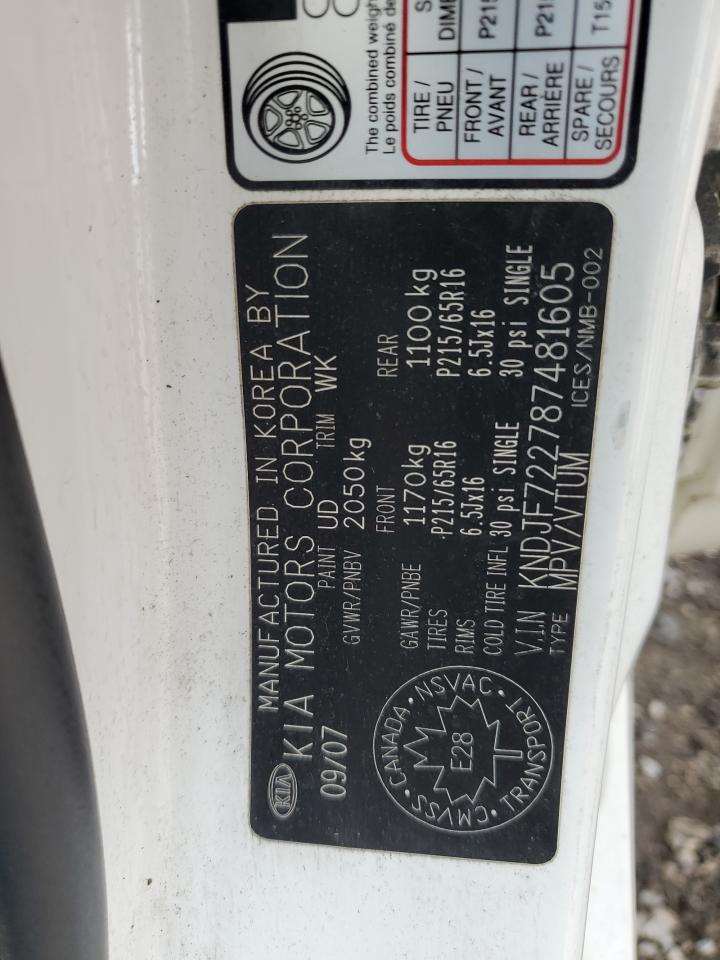 KNDJF722787481605 2008 Kia Sportage Lx