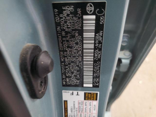 2019 Toyota Prius VIN: JTDL9RFU9K3003739 Lot: 58717514