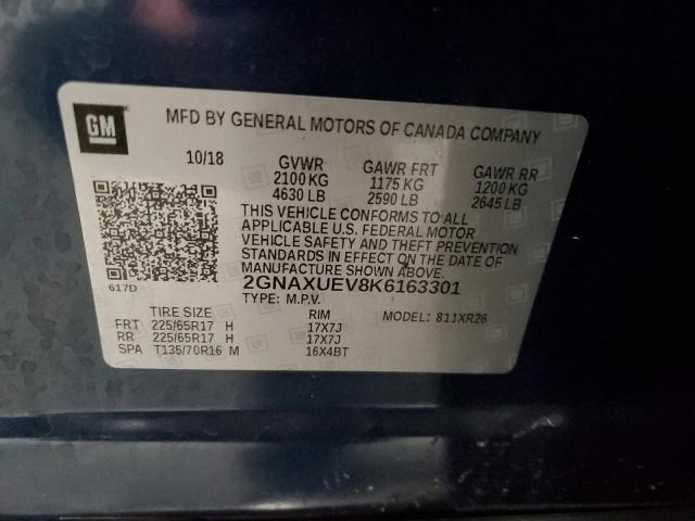 2019 Chevrolet Equinox Lt VIN: 2GNAXUEV8K6163301 Lot: 57873924