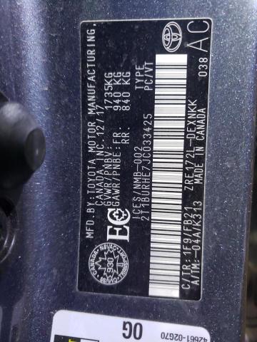 2018 TOYOTA COROLLA L - 2T1BURHE7JC033425