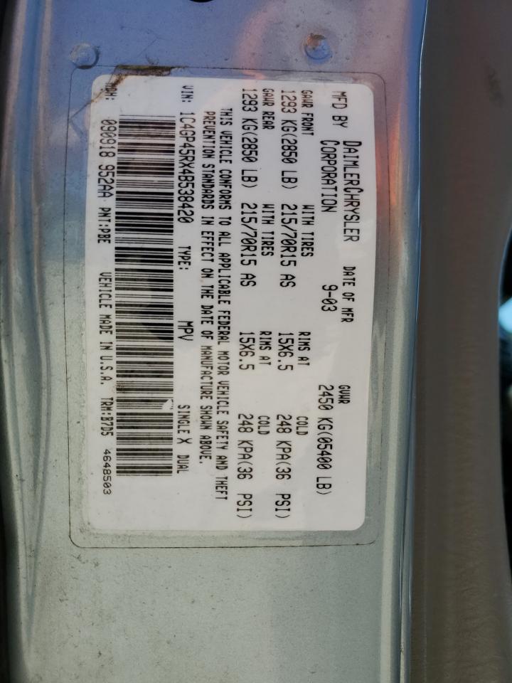 1C4GP45RX4B538420 2004 Chrysler Town & Country