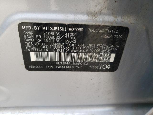 2020 Mitsubishi Mirage G4 Se VIN: ML32F4FJ2LHF01031 Lot: 58911244