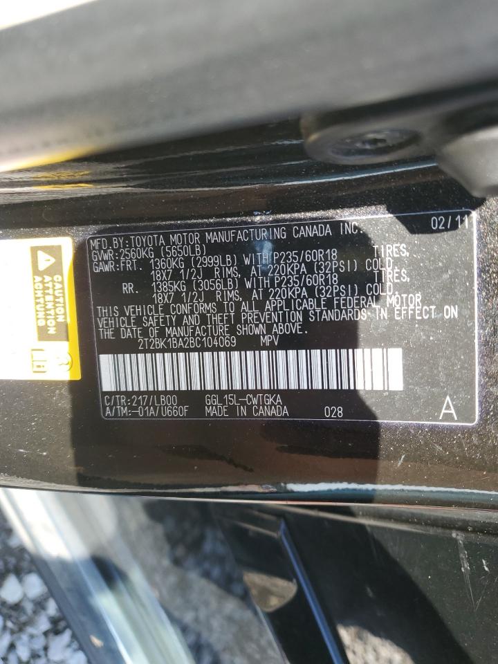 2T2BK1BA2BC104069 2011 Lexus Rx 350