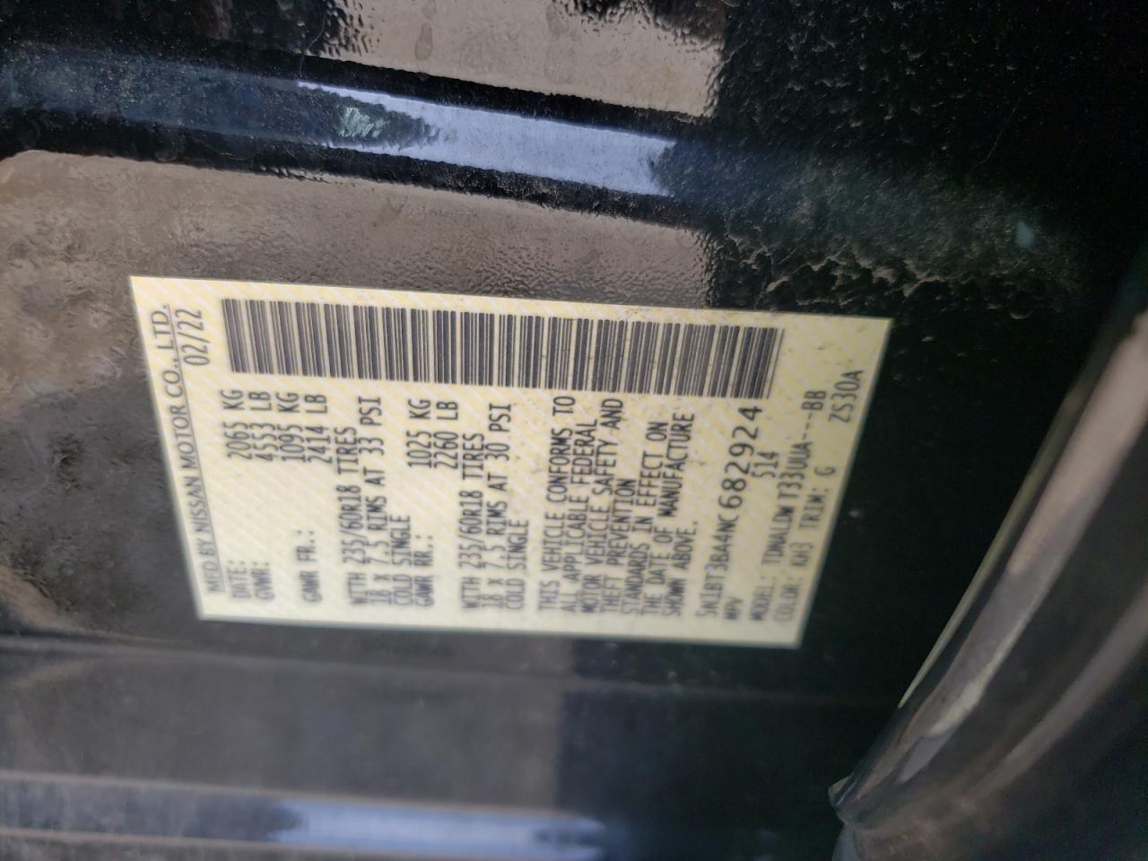 5N1BT3BA4NC682924 2022 Nissan Rogue Sv