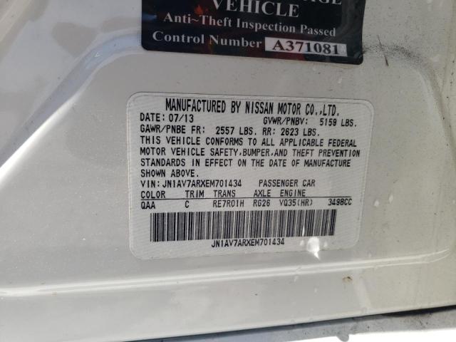 2014 Infiniti Q50 Hybrid Premium VIN: JN1AV7ARXEM701434 Lot: 58767854