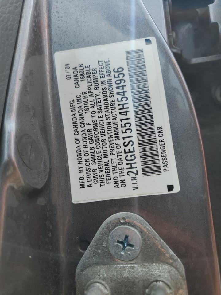 2HGES15514H544956 2004 Honda Civic Lx