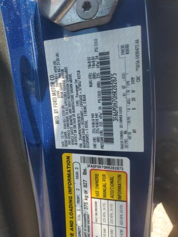 2017 Ford Fusion Se VIN: 3FA6P0H70HR282875 Lot: 59171234