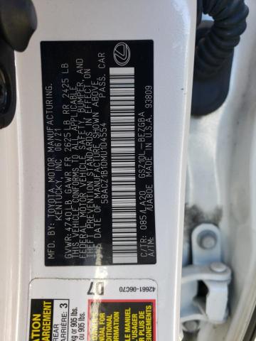 2021 Lexus Es 350 Base VIN: 58ACZ1B10MU104554 Lot: 60519054