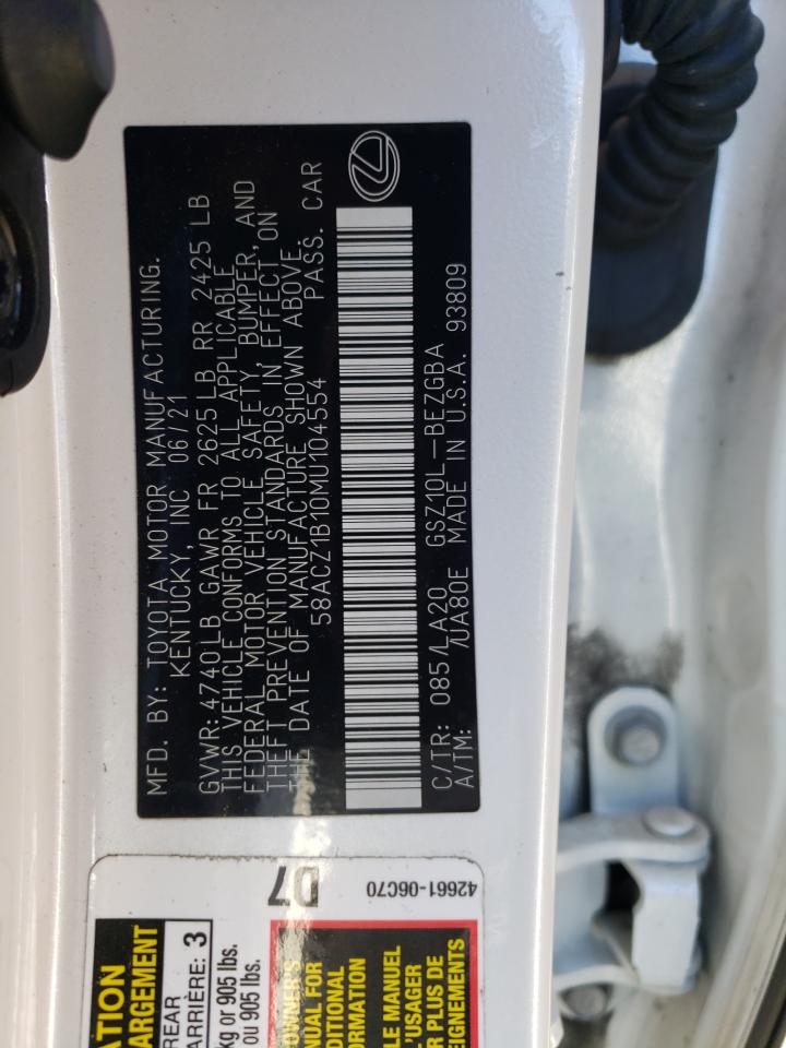 58ACZ1B10MU104554 2021 Lexus Es 350 Base