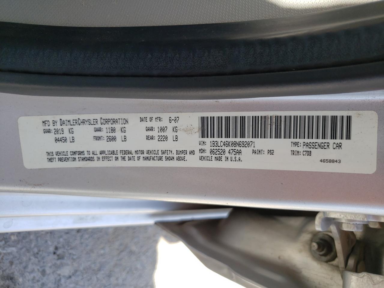 1B3LC46K08N692071 2008 Dodge Avenger Se