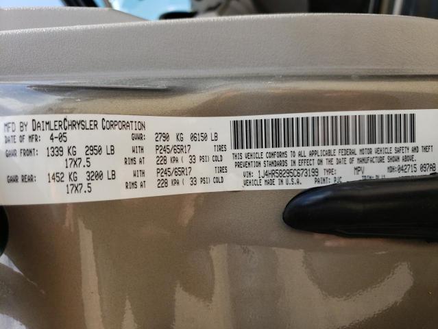 2005 Jeep Grand Cherokee Limited VIN: 1J4HR58295C673199 Lot: 59977574