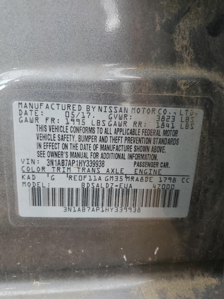 3N1AB7AP1HY339938 2017 Nissan Sentra S