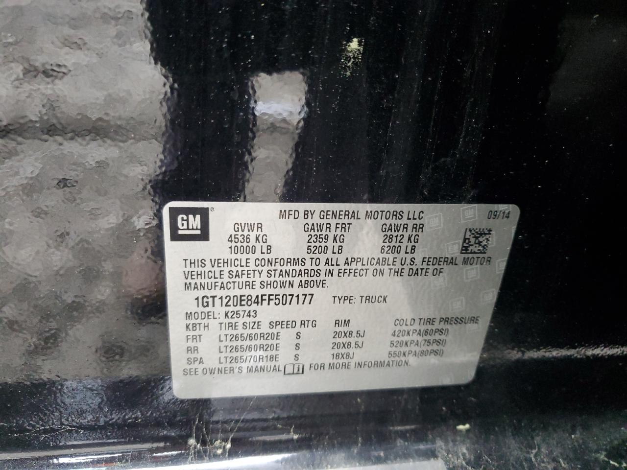 1GT120E84FF507177 2015 GMC Sierra K2500 Denali