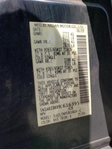 2009 Nissan Pathfinder S VIN: 5N1AR18B89C616395 Lot: 60085854