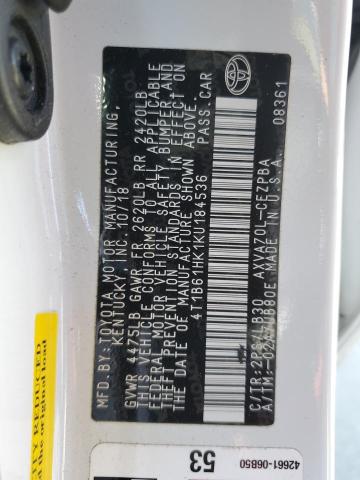 4T1B61HK1KU184536 2019 TOYOTA CAMRY - Image 12