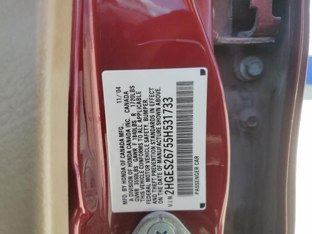2HGES26755H531733 2005 Honda Civic Ex