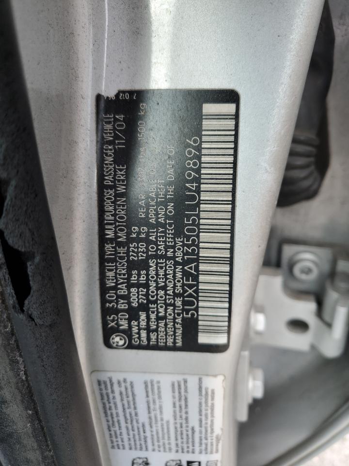 5UXFA13505LU49896 2005 BMW X5 3.0I