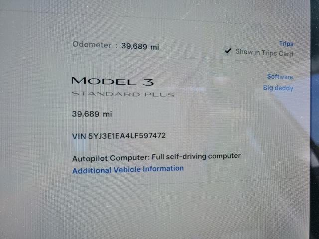 2020 Tesla Model 3 VIN: 5YJ3E1EA4LF597472 Lot: 59637054