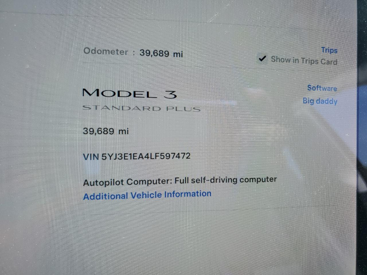 5YJ3E1EA4LF597472 2020 Tesla Model 3