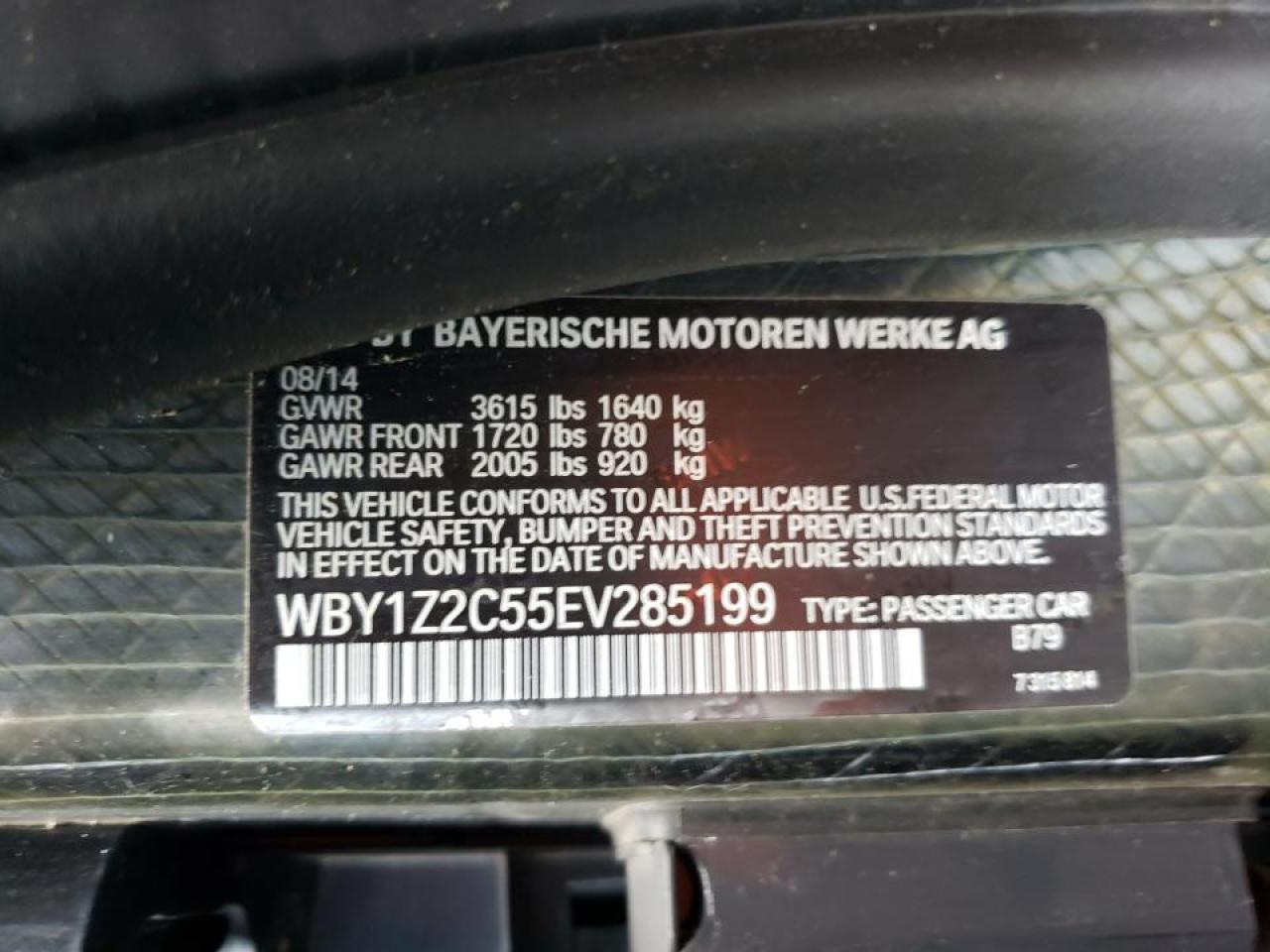WBY1Z2C55EV285199 2014 BMW I3 Bev