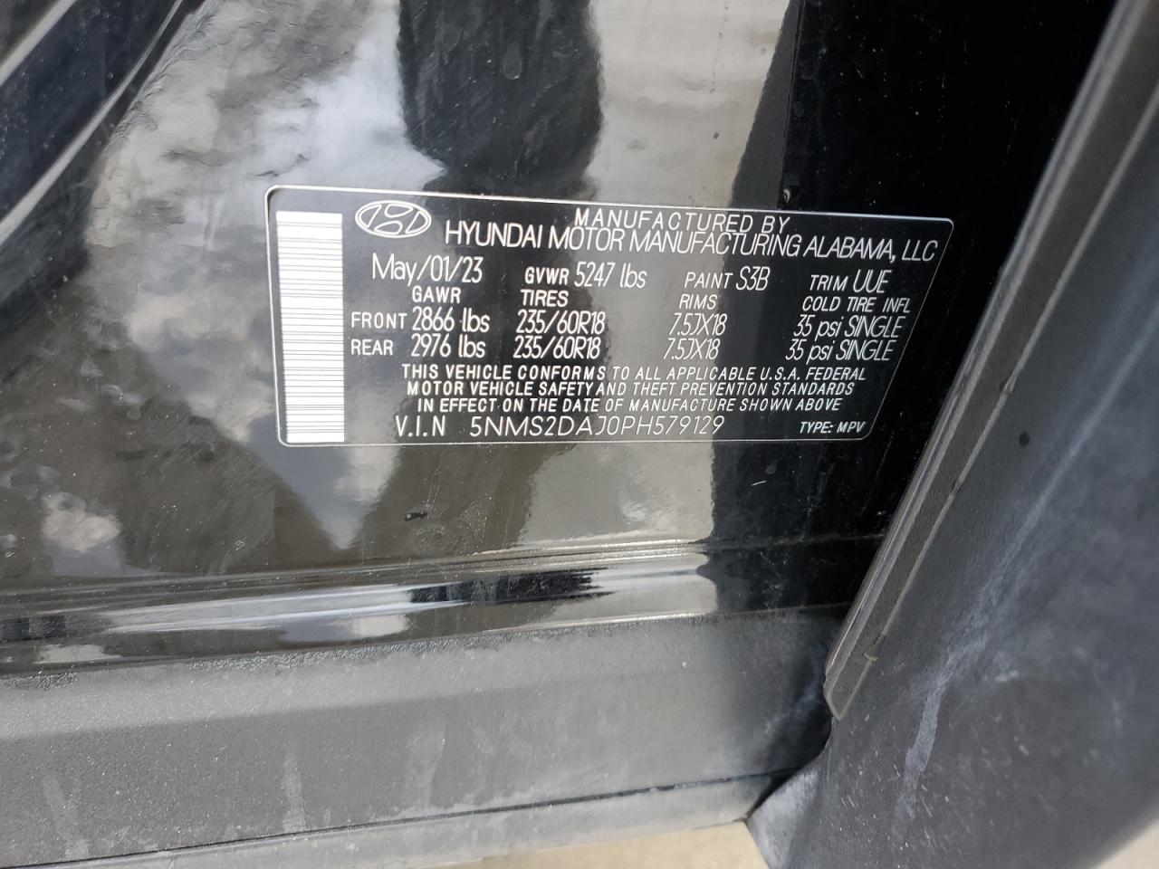 5NMS2DAJ0PH579129 2023 Hyundai Santa Fe Sel