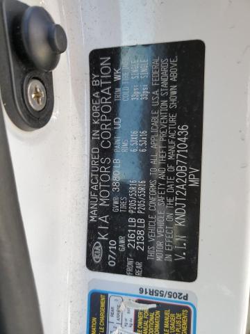 2011 Kia Soul + VIN: KNDJT2A20B7710436 Lot: 58477594