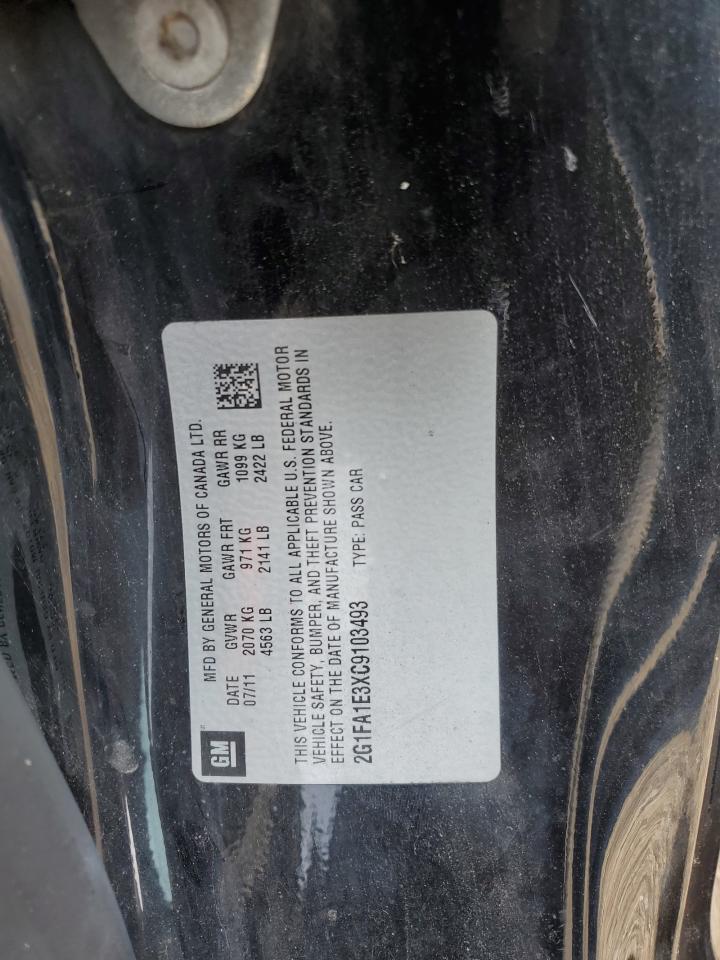 2G1FA1E3XC9103493 2012 Chevrolet Camaro Ls