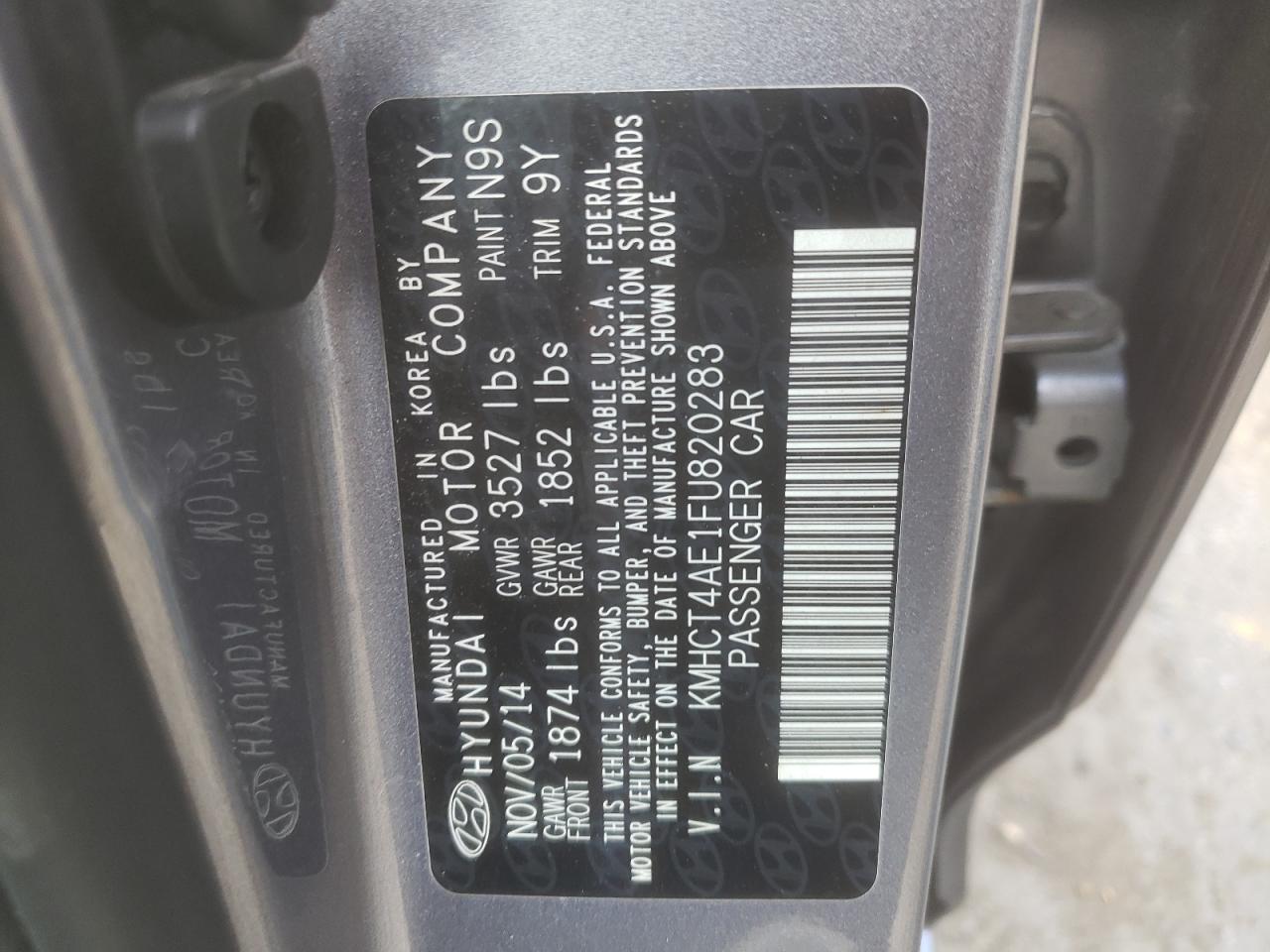 KMHCT4AE1FU820283 2015 Hyundai Accent Gls
