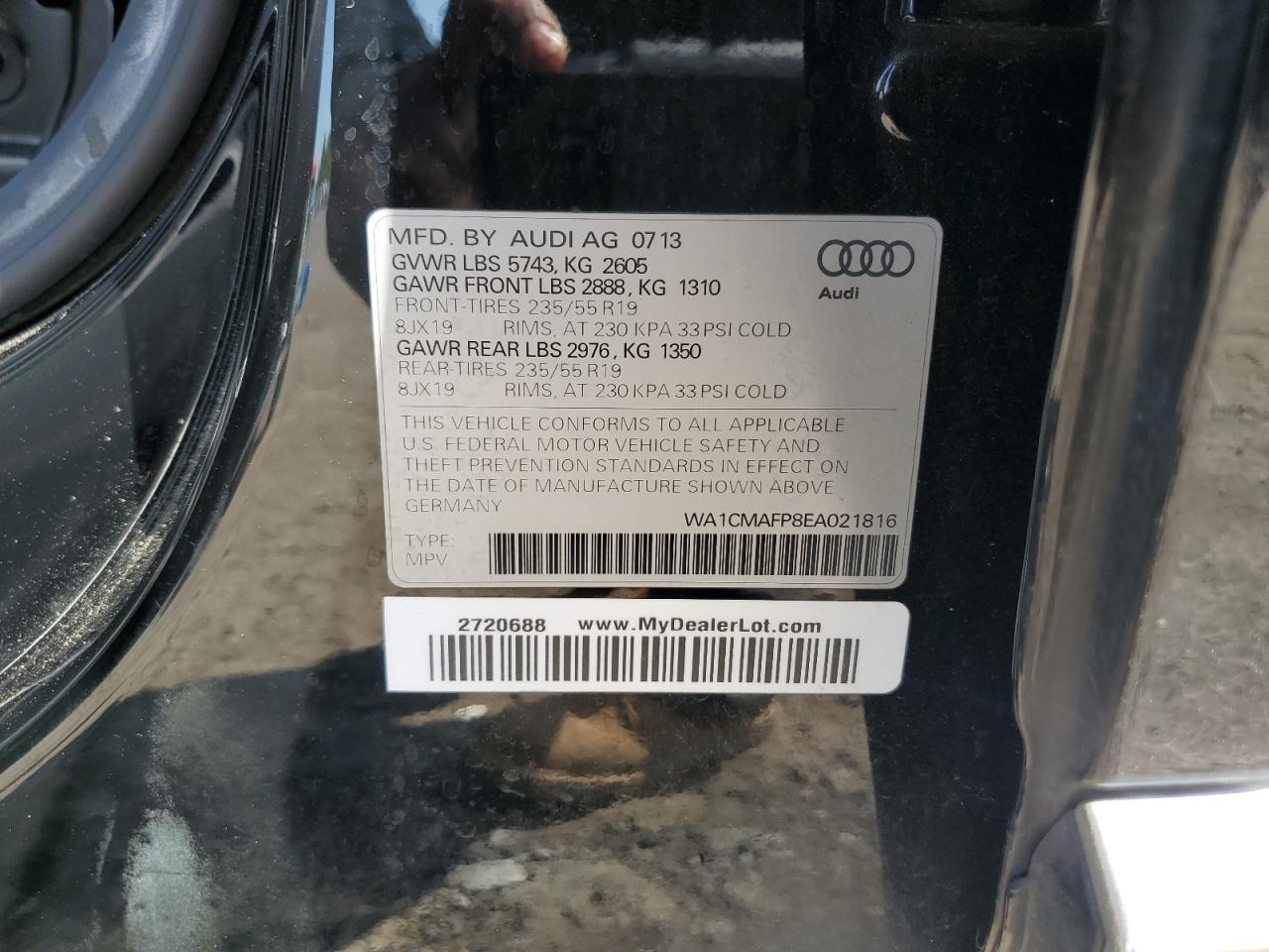 WA1CMAFP8EA021816 2014 Audi Q5 Tdi Premium Plus