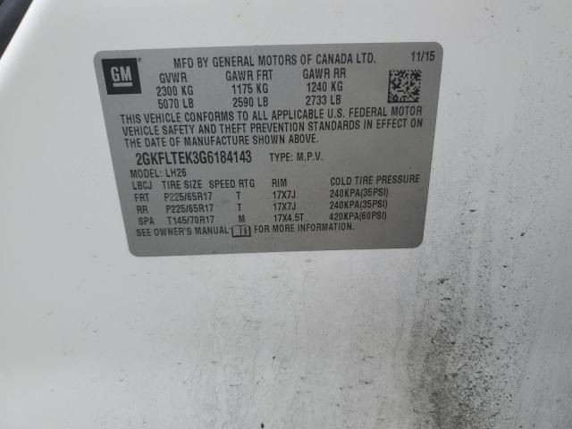 2016 GMC Terrain Sle VIN: 2GKFLTEK3G6184143 Lot: 58702204