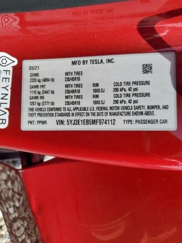 5YJ3E1EB5MF974112 2021 Tesla Model 3