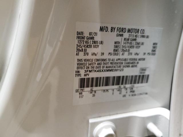 2021 Ford Mustang Mach-E Gt VIN: 3FMTK4SXXMME00123 Lot: 60444564