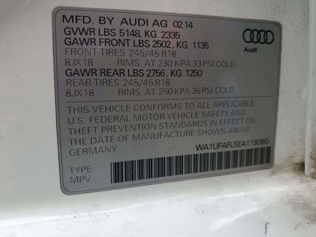 Lot #2892788353 2014 AUDI A4 ALLROAD