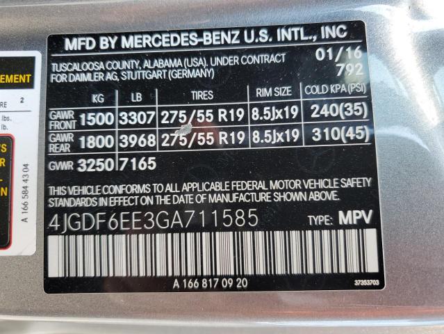 VIN 4JGDF6EE3GA711585 2016 Mercedes-Benz GL-Class, ... no.13