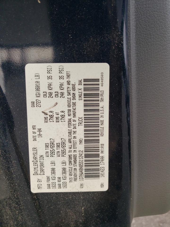 1D7HW48N85S112412 2005 Dodge Dakota Quad Slt