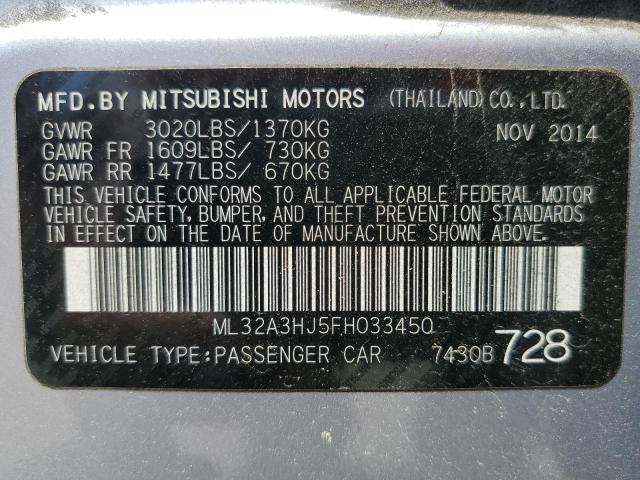 VIN ML32A3HJ5FH033450 2015 Mitsubishi Mirage, DE no.13