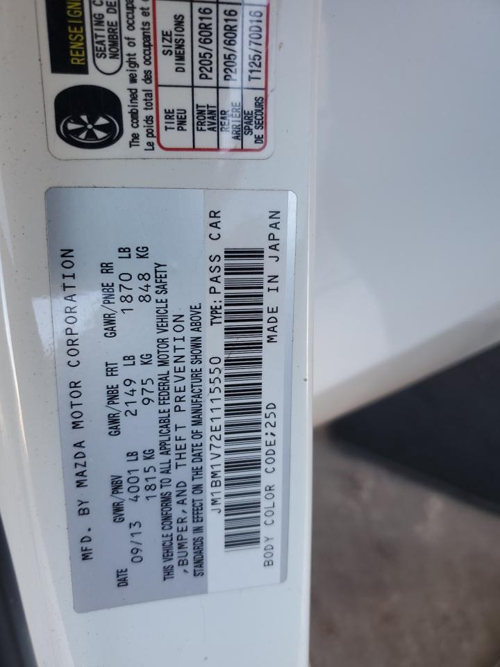 JM1BM1V72E1115550 2014 Mazda 3 Touring