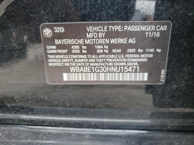 2017 BMW 320 I VIN: WBA8E1G30HNU15471 Lot: 59140104