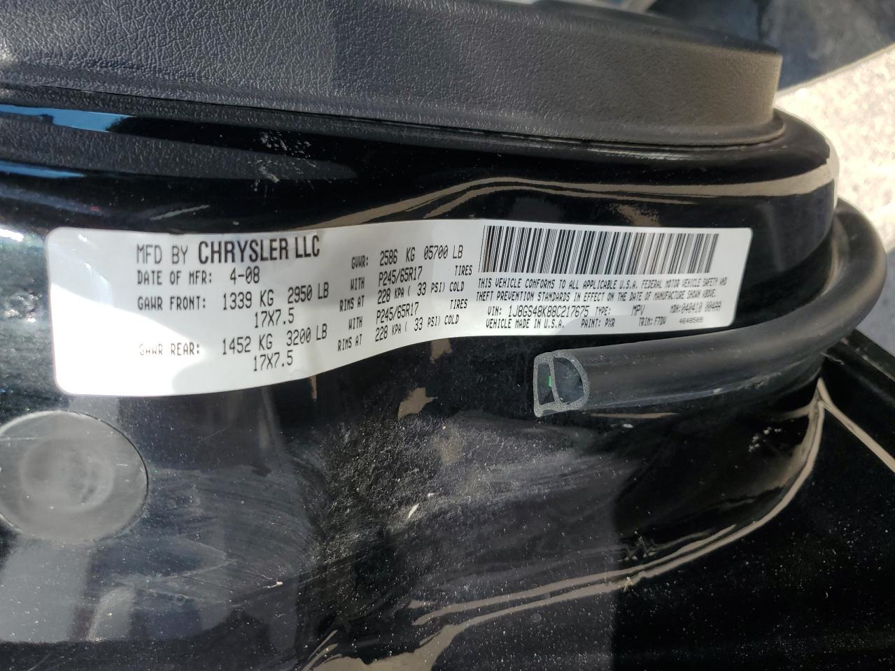 1J8GS48K88C217675 2008 Jeep Grand Cherokee Laredo