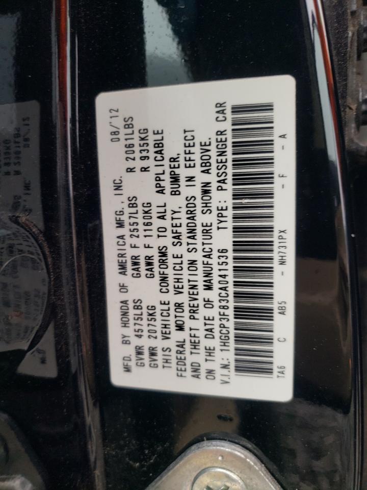 1HGCP3F83CA041536 2012 Honda Accord Exl