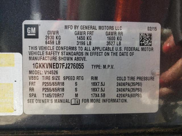 2015 GMC ACADIA SLE - 1GKKVNED7FJ276055