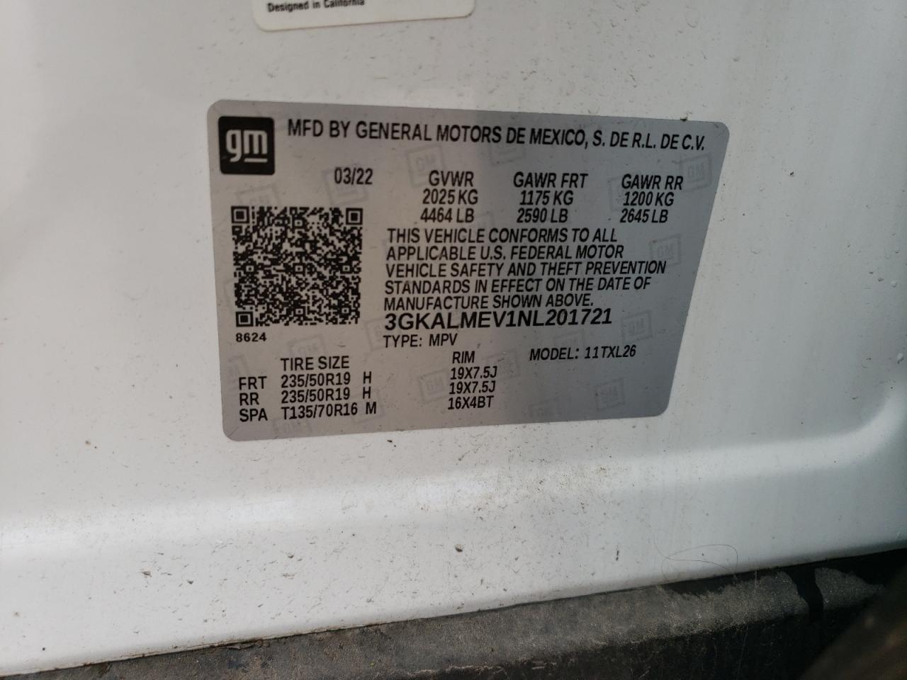 3GKALMEV1NL201721 2022 GMC Terrain Sle