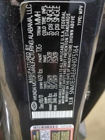 2022 Hyundai Tucson Limited VIN: 5NMJE3AE6NH075164 Lot: 57635304