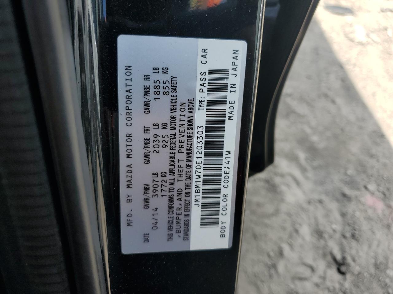 JM1BM1W70E1203303 2014 Mazda 3 Grand Touring